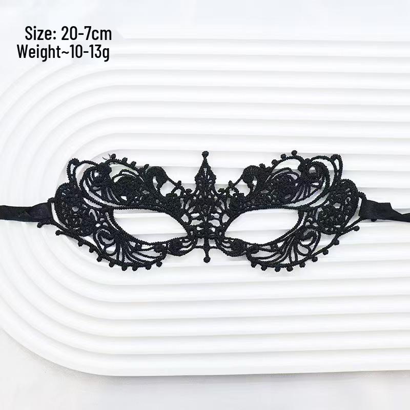 Lace Half-Face Masquerade Mask for Adults - Black Eye Mask for Parties & Halloween