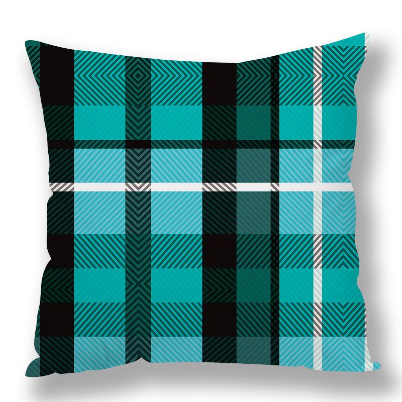 Colored Plaid Geometric Pillow Cover Contrasting Color Creative Pillow Cover Quilt Cover Premium Durable Quality