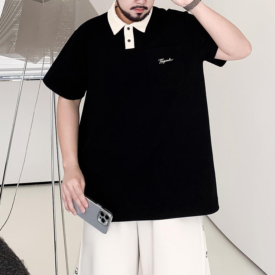 Trendy Large Size Sweat Wicking Soft Quality Breathable Men's Loose Polo Shirt--Wrinkle Resistant Casual Sports Short Sleeve Neck Shirt