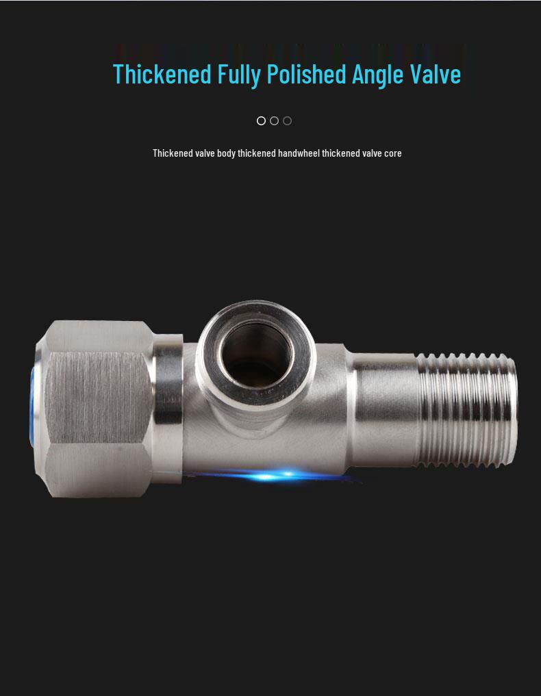 304 Stainless Steel Angle Valve for Cold/Hot Water, Universal 4-Point Household Stop Valve for Water Heaters and Toilets