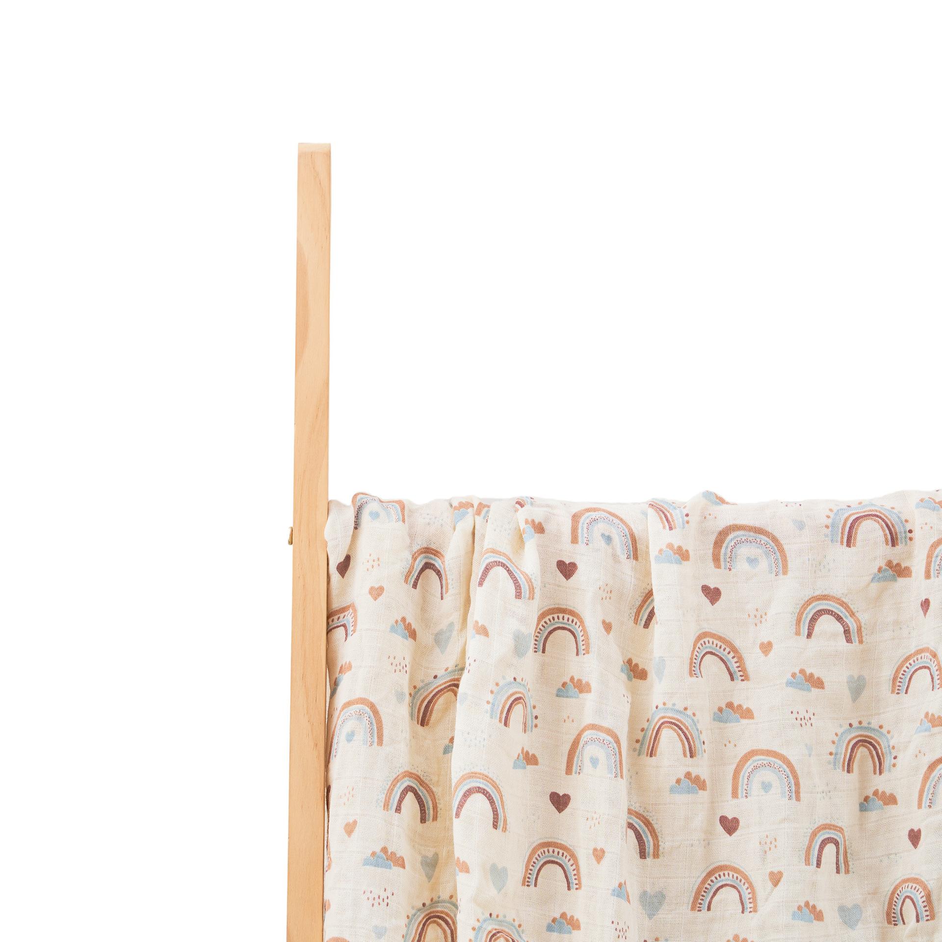 

Хлопковое пеленальное одеяло для новорожденных, банное полотенце для младенцев, мягкая и дышащая детская пеленка, идеально подходит для купания и уютного пеленания 120 x 110cm