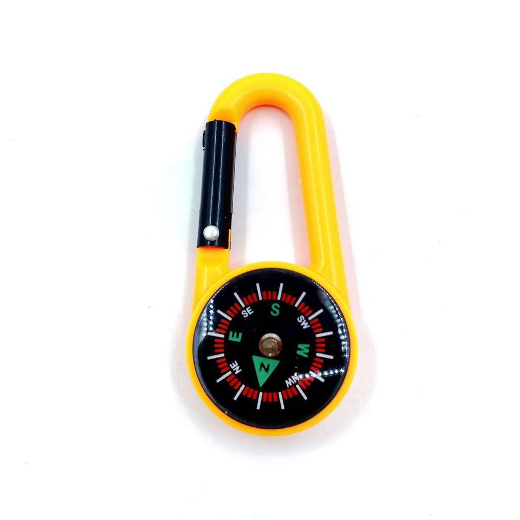 ABS North-Pointing Multifunctional Outdoor Compass Carabiner with Quick-Release Backpack Buckle