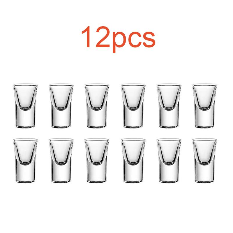 12 Stück/6 Stück/2 Stück S Glas 15 ml Schnapsglas Verdickter Boden Transparentes Glas Trinkgeschirr Starker Alkoholbecher Baijiu Wein Kleine Becher 15ml