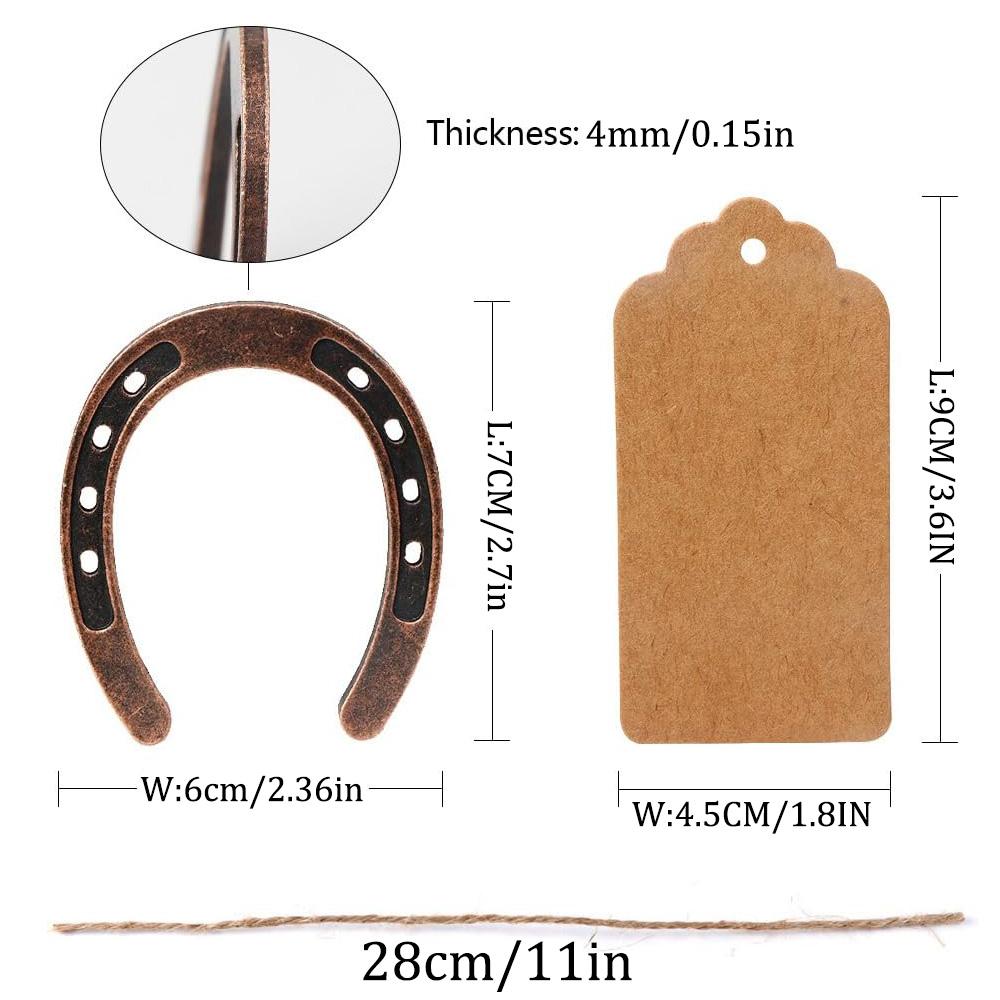 

10/20 шт. Подкова на удачу, свадебные сувениры с бирками из крафт-бумаги, деревенские подарки в виде подковы для винтажной свадьбы, дня рождения, вечеринки, украшения