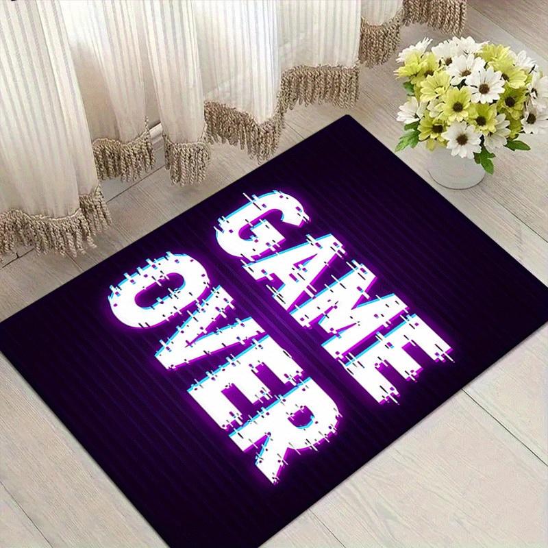 

1pc Game over Print, Design Area Rug - Soft, Anti-Slip, and Durable Gaming Room Decor for Bedroom, Living Room 60cm by 90cm