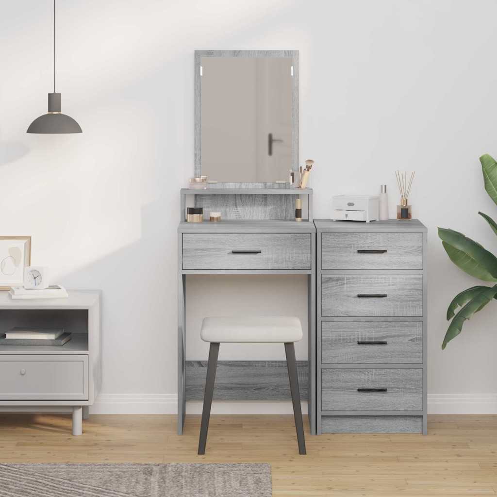 Makeup Table Grey Sonoma 50 x 41 x 140 cm Particleboard