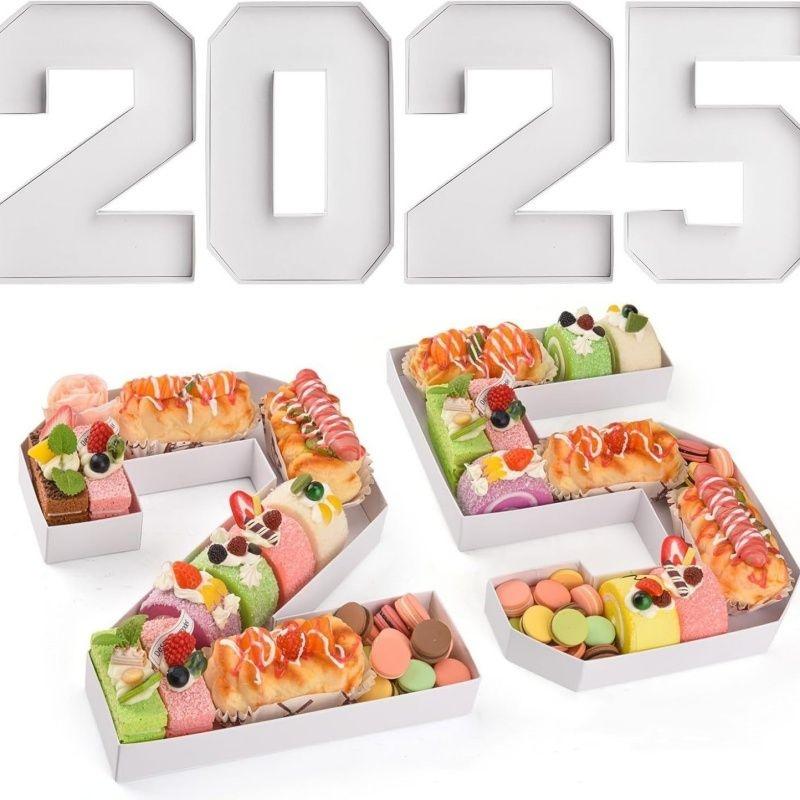 

Number Shaped Candy Food Tray Number Container Tray Birthday Decoration Wedding Anniversary Birthday Party Graduation Season белый