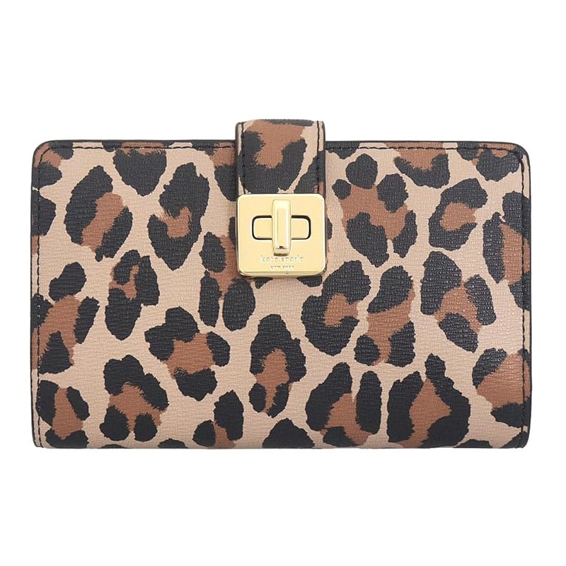 

[Kate Spade] kate spade Wallet (bi-fold wallet) KH815 brown mulch phoebe spotted leopard turn lock medium wallet ladies [Outlet product] [brand]