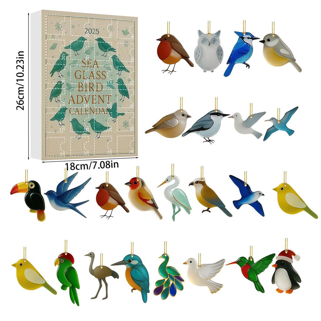 Christmas Advent Calendar Blind Box Animal Pet Series Acrylic Pendant Christmas Tree Decor Surprise Gift 12 Pack