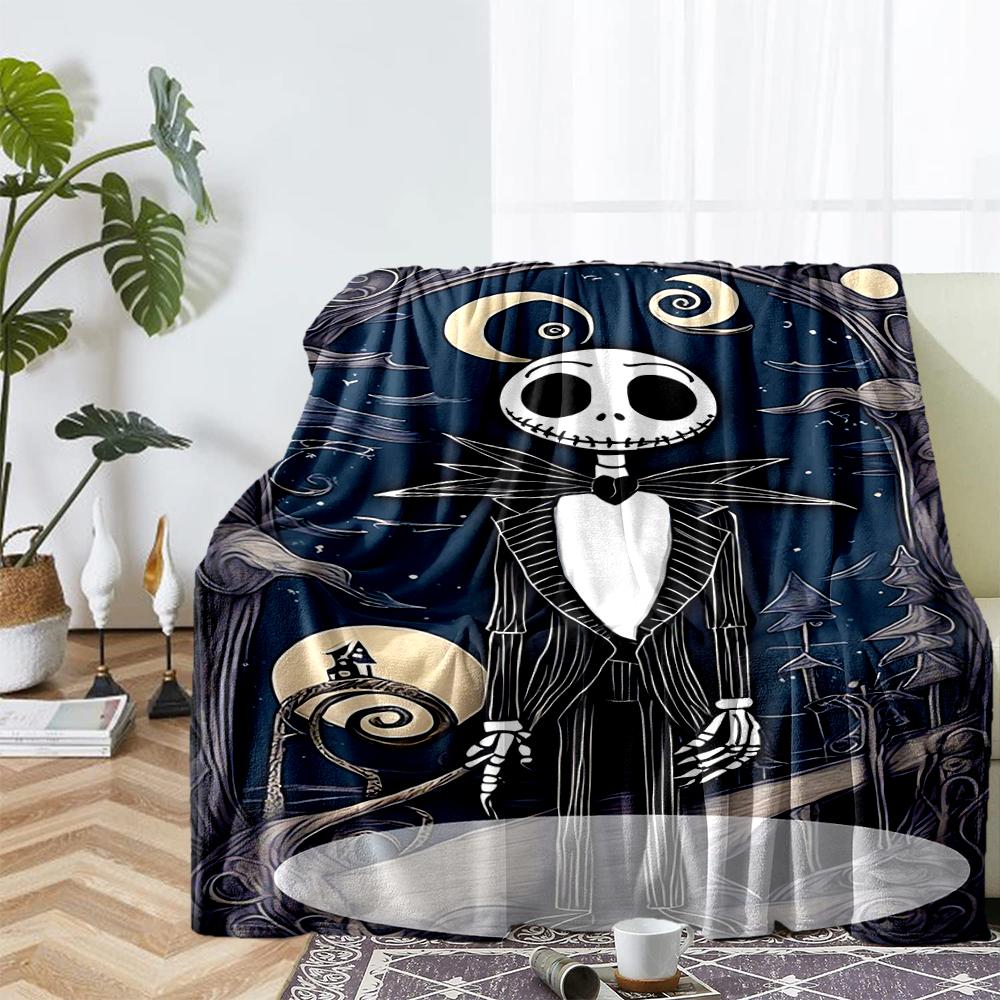 The Nightmare Before Christmas Theme Printed Blanket - Perfect for Couch, Bed, Travel & Outdoor Use | Machine Washable, Cozy & Durable.