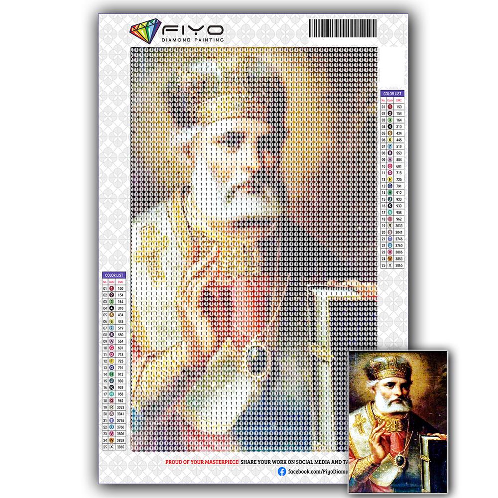 

5D DIY Рамка Алмазная вышивка Папа Алмазная картина Религиозная фигура Портрет Рукоделие Домашний декор Full Square 20x40CM