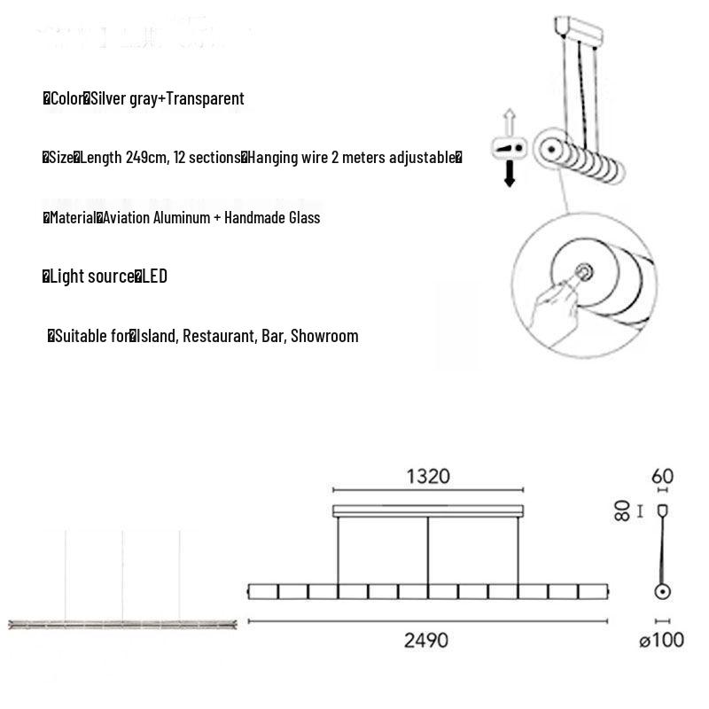 Nordic-Italian Minimalist Glass Pendant Lamp for Dining, Study, and Bars