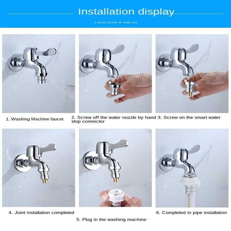 Washing Machine Faucet Dedicated Water Stop Valve Full-automatic Anti Falling 1/2" Adapter Interface Water Nozzle Connector