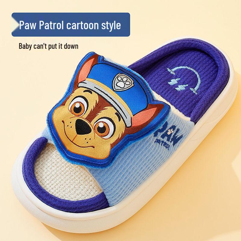 Pantuflas de Interior Antideslizantes de Dibujos Animados 3D Paw Patrol para Niños y Niñas - Lino Primavera/Otoño