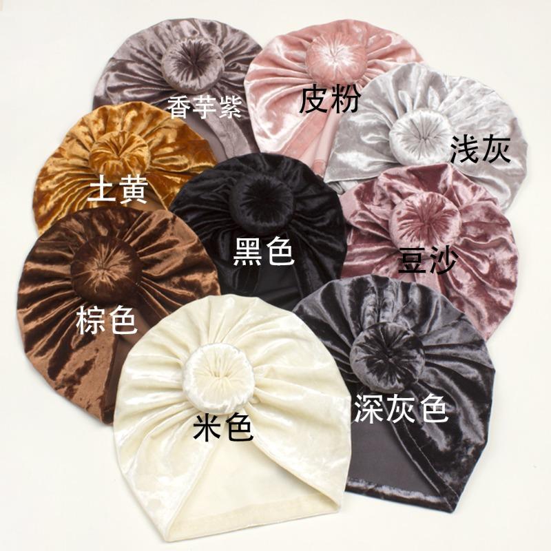 Autumn and winter baby new skin-friendly golden velvet hat, children's soft and delicate pullover hat, baby hat