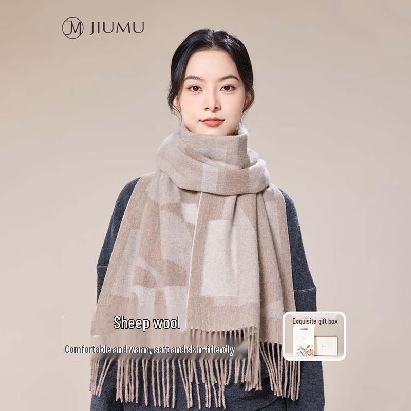 JIUMU Women's Pure Wool Scarf & Shawl