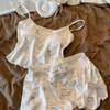 Stilvolles süßes Camisole-Pyjama-Set für Damen - Sommer-Tanktop mit Brustpolstern & Shorts
