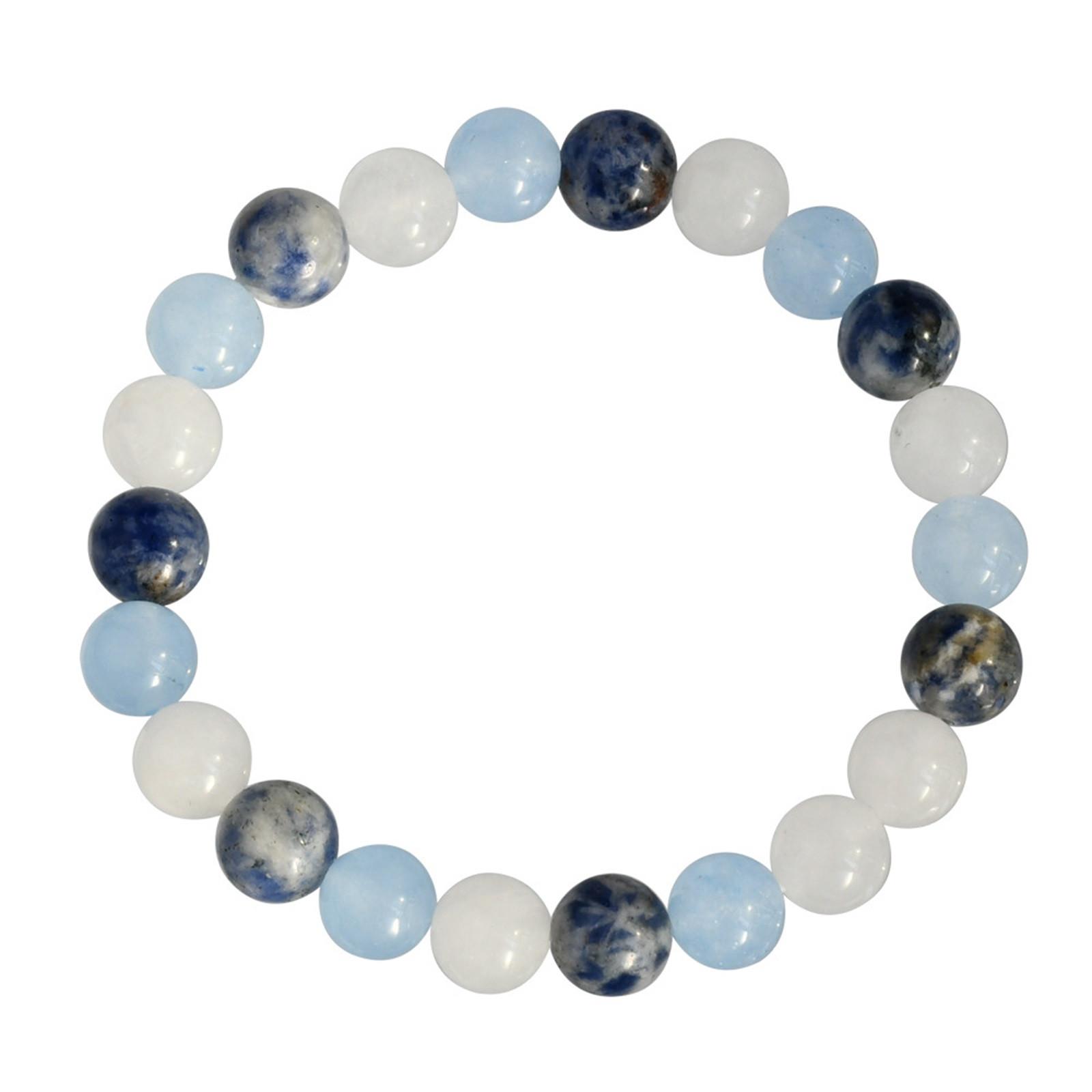 

Браслет из бисера из агата и кристаллов для женщин, круглый браслет из бисера 8 мм с подарочной картой One Size