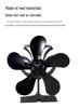 Leaf Thermo-dynamic Aluminum Fireplace Fan: High-Temperature Resistant Rotating Heating Plate for Portable Thermal Energy Generation.