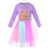 Girls star rainbow lace copybara print dress