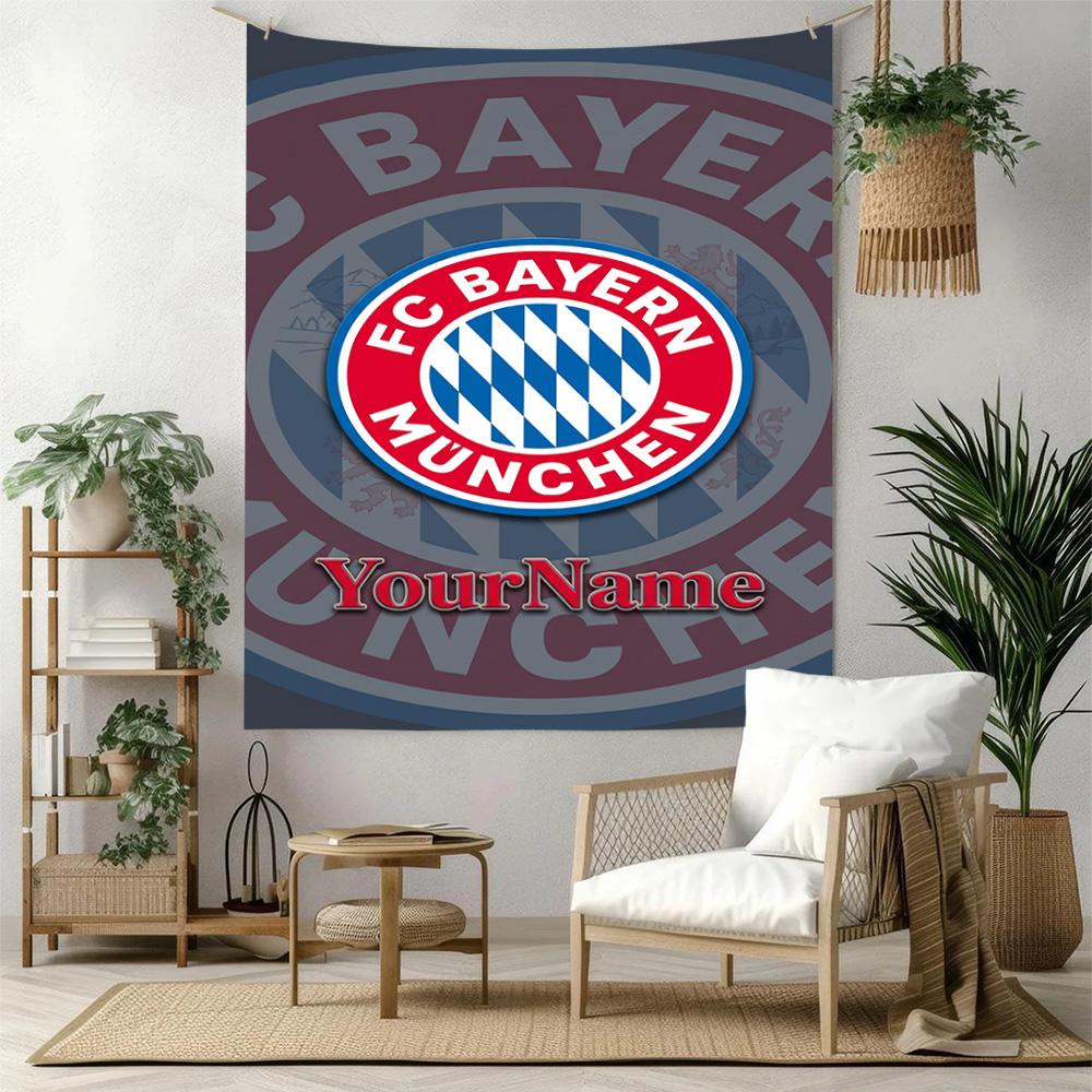 Bayern Munich Custom Your Name Wall Decor Tapestry Art For Pet Memorial Birthdaywedding Party Backdrop Family Gift