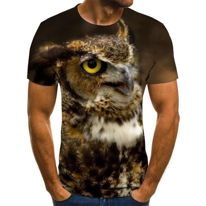 Birds Tiger Animals 3D Print T-Shirts Men Women Casual Short Sleeve Hip Hop T Shirt