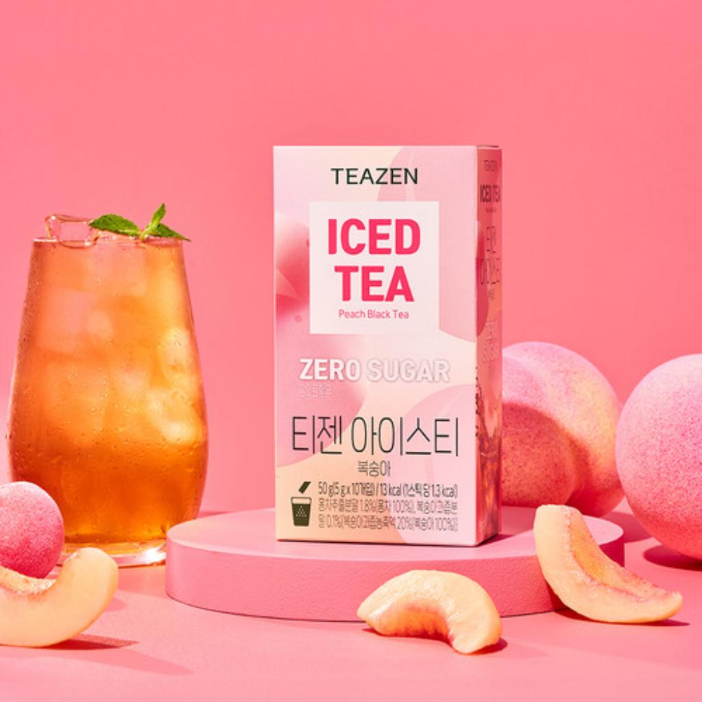 [TEAZEN] Zero Sugar Iced Tea 10 Sticks(Select 1)(Peach, Watermelon Oolong Tea, Lemon Green Tea, Grapefruit) Peach
