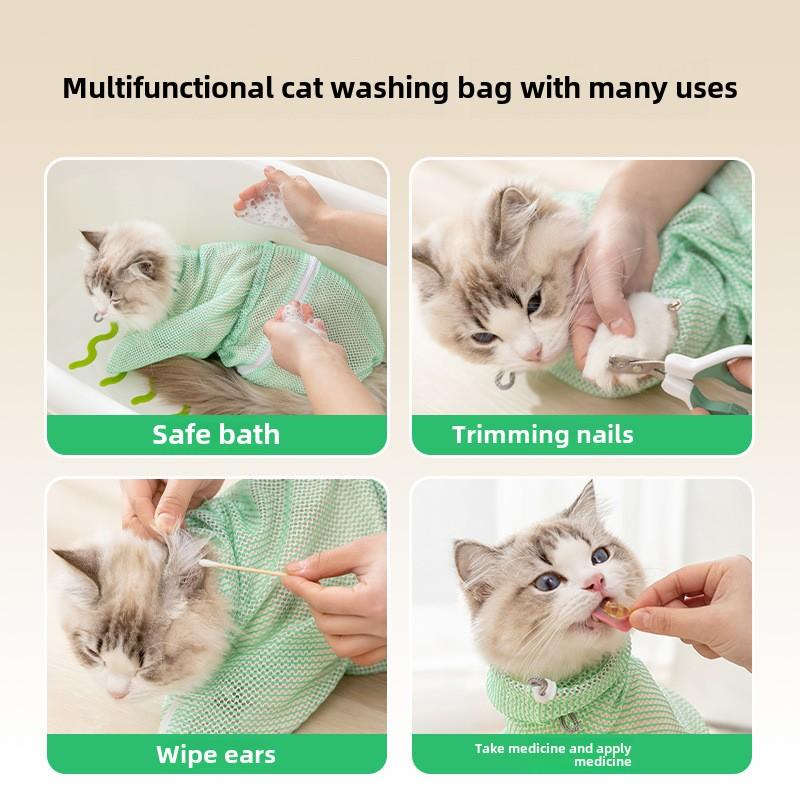 Multifunctional Cat Supplies Anti-scratch Cat Bag Cat Bath Tool Kitten Cat Bag Bath Bag Fixed Bag Wash Cat Bag
