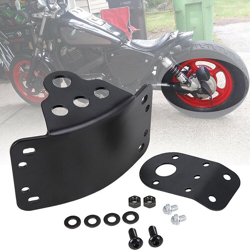 Matte Black Retro Motorcycle License Plate Frame Motorcycle License Plate Bracket Side Mounted Taillight Bracket
