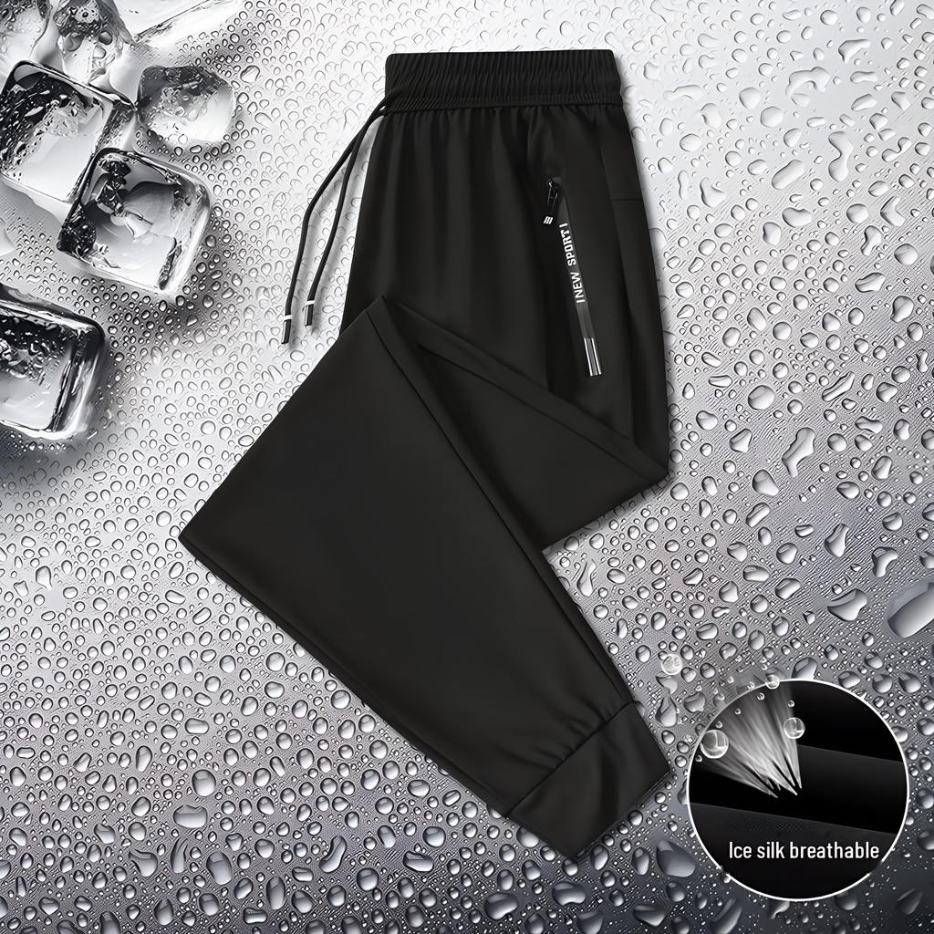 Schnelltrocknende Sommersporthose aus Eisseide für Herren aus Nylon - Lässige, gerade Passform in großen Größen