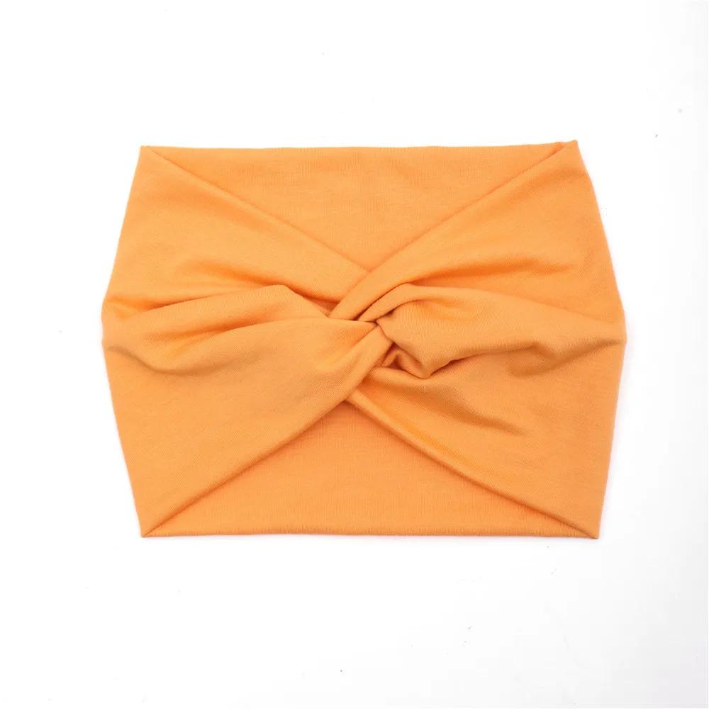 Simple Soild Color Twisted Extra Large Thick Wide Headbands Elastic Turban Workout Sports Hair Band Headwear