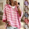Womens Oversized Knit Hooded Sweatshirt Pullover Sweater Loose Fit 2026 Wool Blend Vintage Style