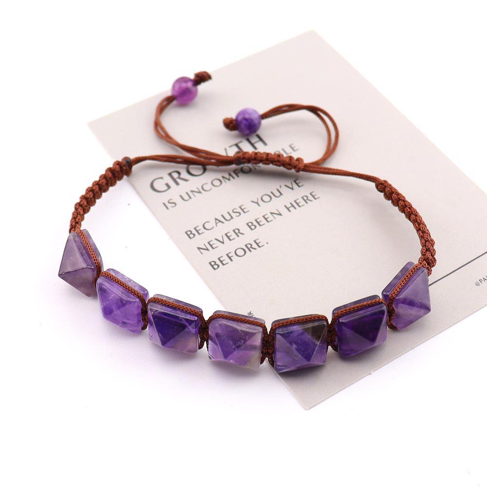 

Seven-Color Natural Stone Pyramid Beaded Bracelet