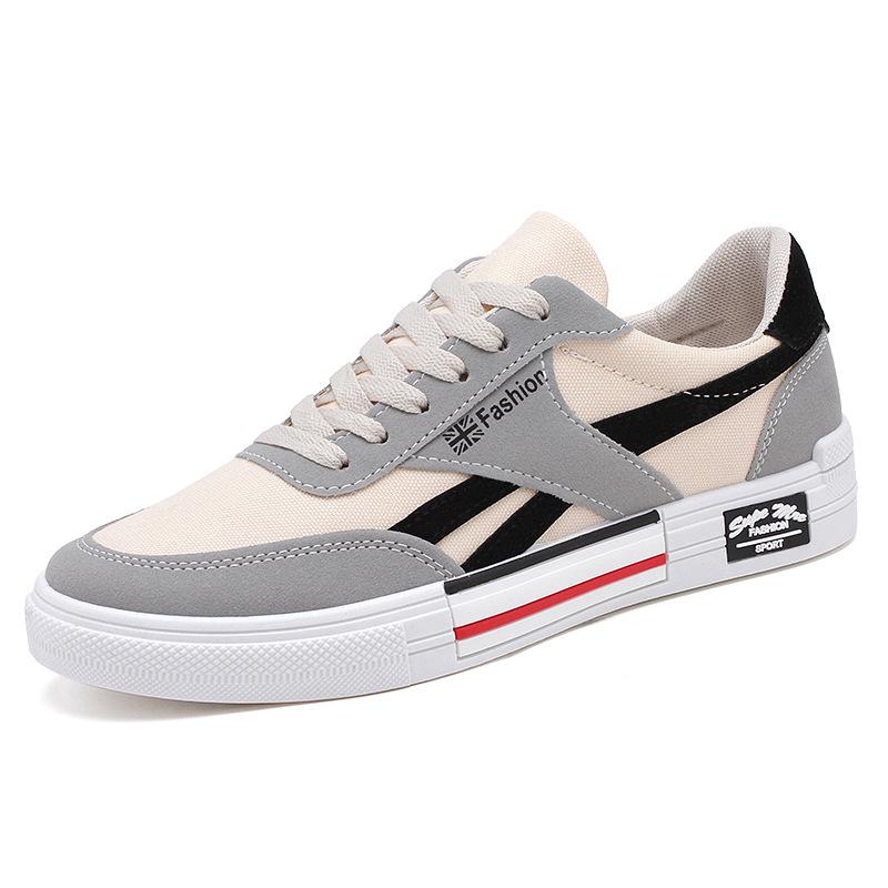 2023 Trendy Korean Style Men's Canvas Shoes - Black & White Versatile Warm Casual Sneakers