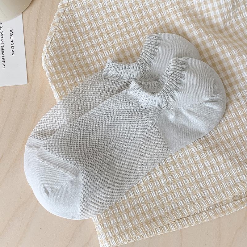 

Женские летние тонкие однотонные невидимые носки-лодочки с сеткой, не сползающие 1 pair светло-синий