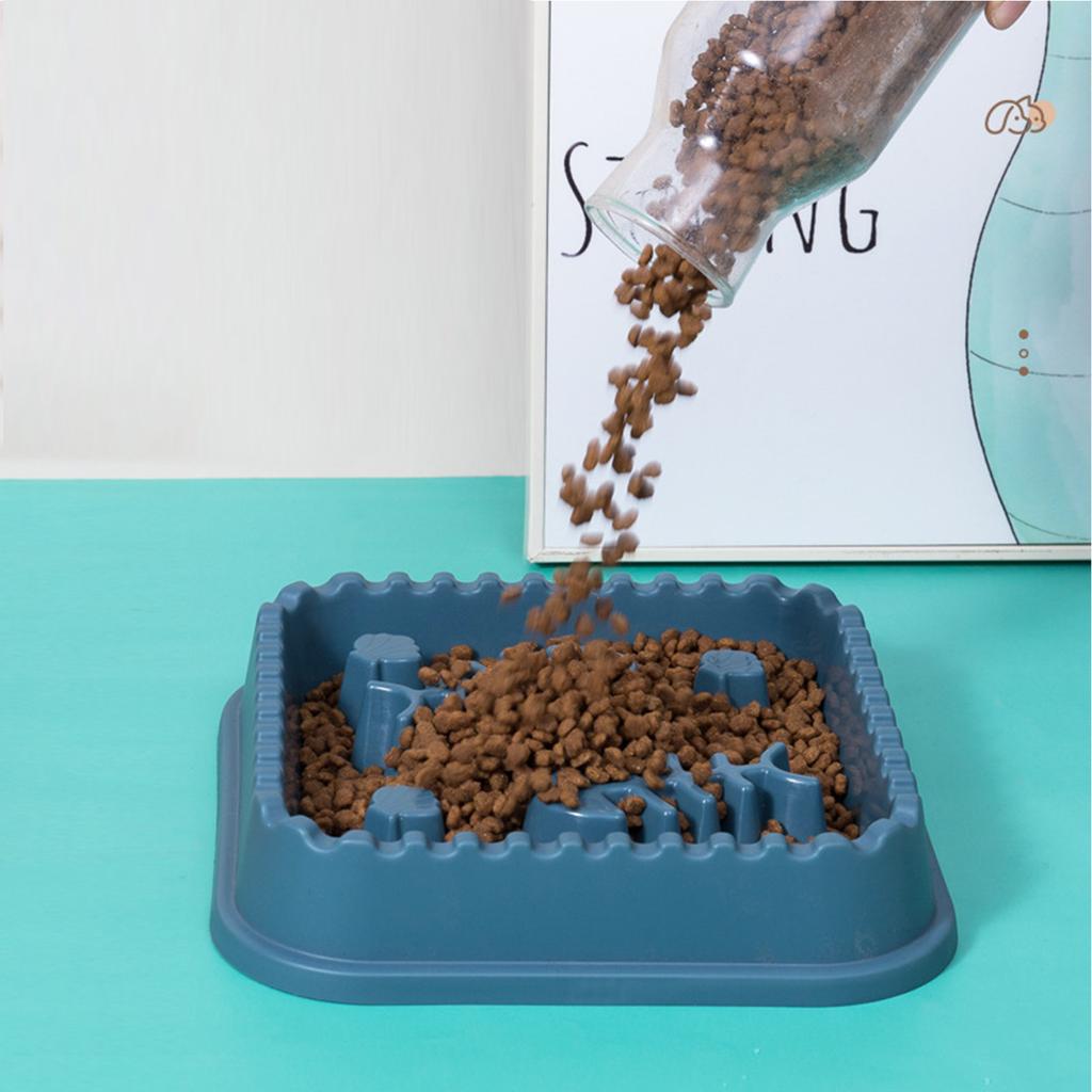 Pet Slowing Feeder Bowl Fish Bone Raised Prevent Choking Reduce Flatulence Slow Eating Bowl for Dogs Cats