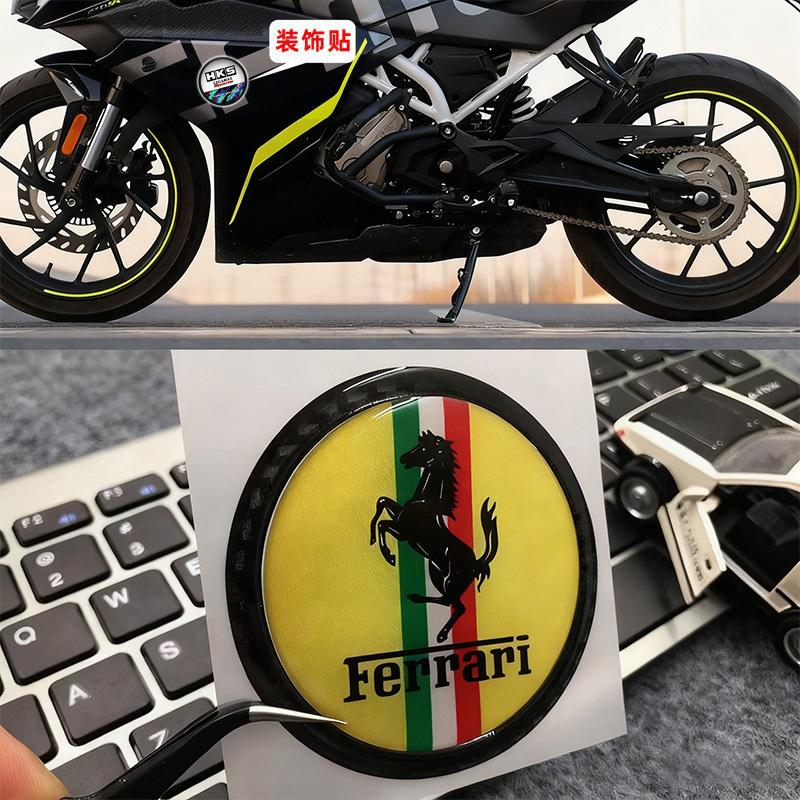 Suitable for Ferrari Emblem Decorative Car Badges Stickers Soft Rubber Sticker Personalized Scratch Protection Decal Accessories MQ0