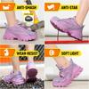 Work Boots Women Steel Toe Indestructible Safety Shoes Puncture-Proof Non Slip Soft Upper All-Season Casual Hiking Footwear