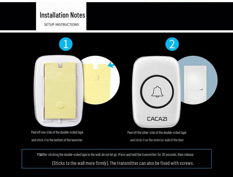 A10 Home Wireless Doorbell with AC Digital Ding Dong for Elderly Callers