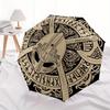Viking Helmet Axes Norse Symbol Tapestry  DecorUmbrella, Portable 3-Fold Compact Umbrella,Christmas Gift ES527