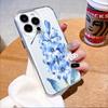 Watercolor Blue Hyacinth and Dragonfly Lucency Phone Case for IPhone 14 15 16 13 12 11 17 Pro Max 12 13 Mini Soft Cover