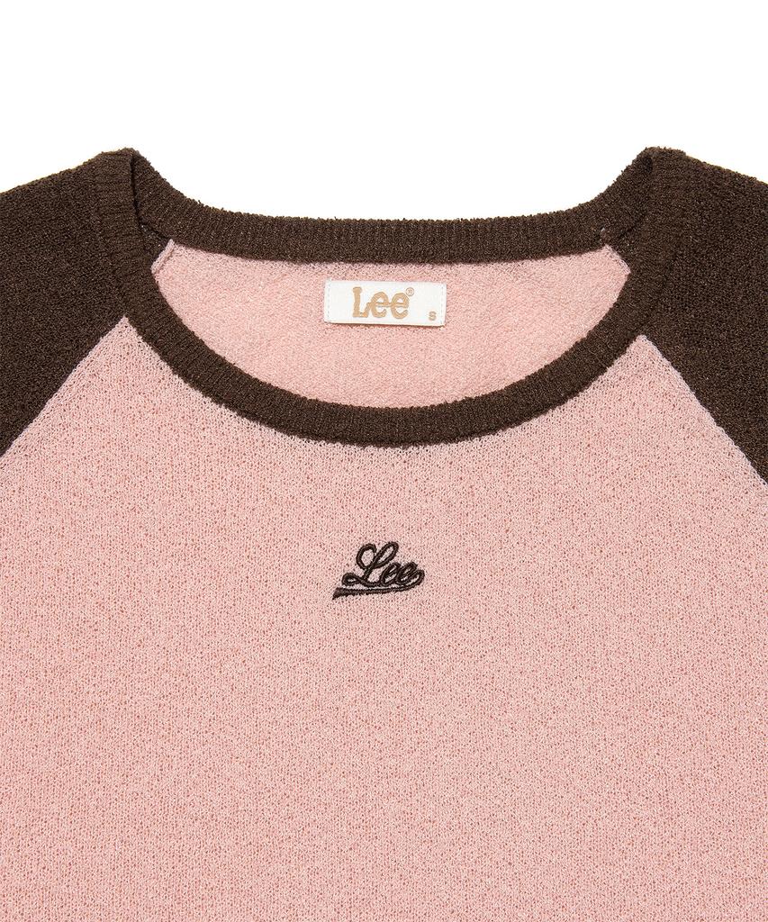 LEE Women'S Raglan Color Block Knit Pink
