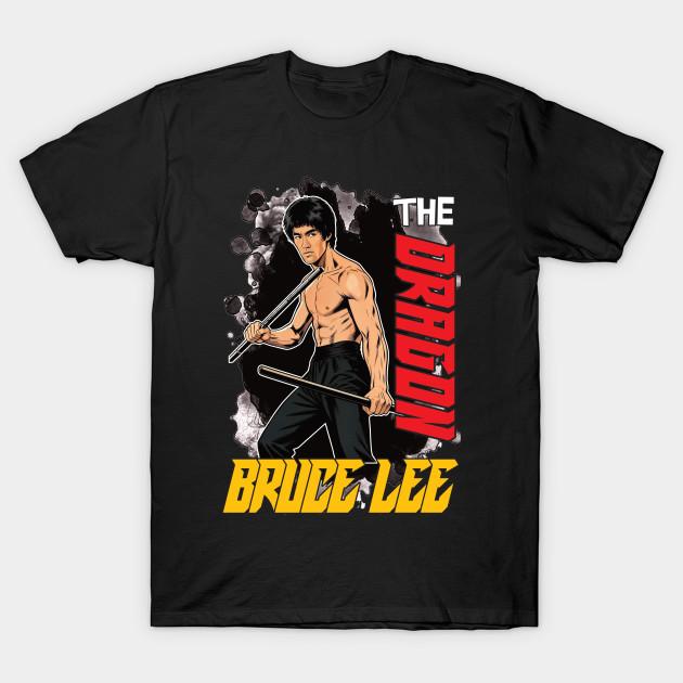 

Men Black Print T-shirt Bruce Lee ,Cartoon Version - Dec13-A No-Cut Transfer Paper Print Cotton Tshirt M чёрный