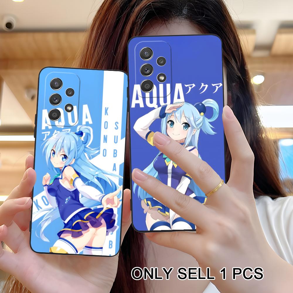 Konosuba Aqua Matte TPU Mobile Phone Case for Samsung Galaxy A56 55 54 53 52 51 36 35 34 23 16 15 5G Colorful Cover
