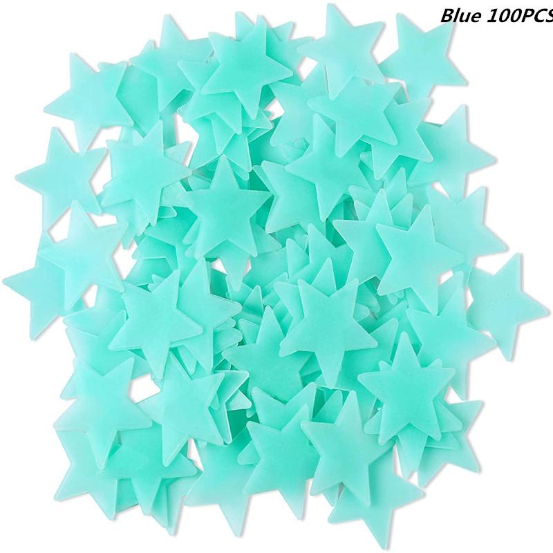 Étoile Creuse 3D Stockage d'Énergie Fluorescent Brille dans le Noir Lumineux Autocollants Muraux Pour Chambre d'Enfant Salon Décalcomanie