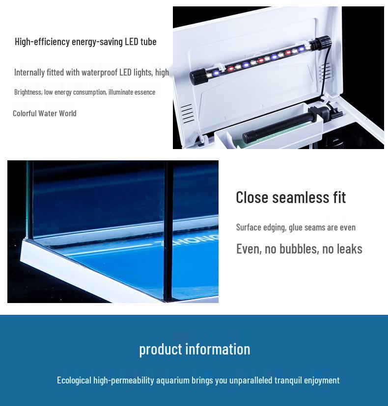 Clear Right Angle Desktop Aquarium for Living Rooms, Balconies, and Offices