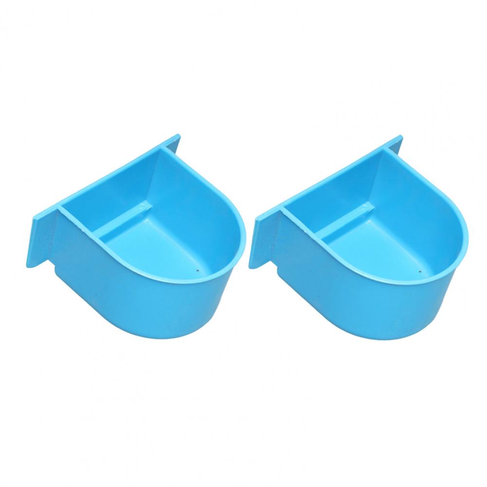 2Pcs Bird Cage Food Boxes Trough Parrot Feeder Hanging Plastic Feeding Cup Cage Food Water Bowl Bird Feeder Pet Accessories