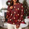 Women's Casual Long Sleeve Christmas Print Neck Pullover Sweatshirt