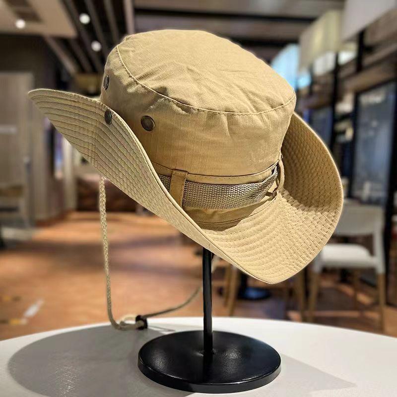 Bucket Hat Men's Fisherman Hats For Women Men Unisex Cap Big Round Brim Outdoor Fishing Cap Sunshade Bob Flat Foldable
