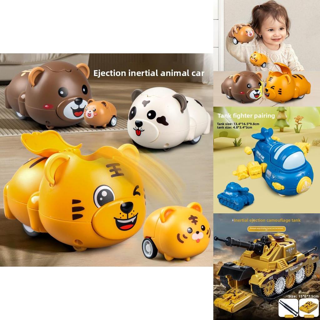 Animal Inertia Toy Car With Launching Function For Kids Play And Development